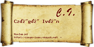 Czégé Iván névjegykártya