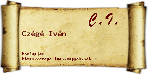 Czégé Iván névjegykártya
