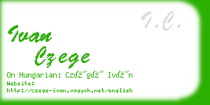 ivan czege business card